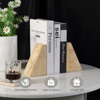 Koville Marble Bookends for Shelves, Large Bookends for Heavy Books, Non-Slip Heavy Duty Book Stopper for CD/Movies, Aesthetic Decorative Bookends for Shelves Table Home Decor(Gold) - Image 6