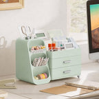 HBlife Desk Organizer with Pen Pencil Holder for Desk, Pen Organizer with 2 Drawers, Desk Organizers and Accessories with 4 Compartments, Desktop Storage for Office Home School Art Supplies, All Green - Image 7