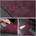 Jersey Genuine Calfskin Leather Desk Pad, Office Desk Mat with Non-Slip Bottom, Smooth Surface for Mouse & Keyboard, Desk Protector (36x19 inches) (Dark Purple) - Image 6