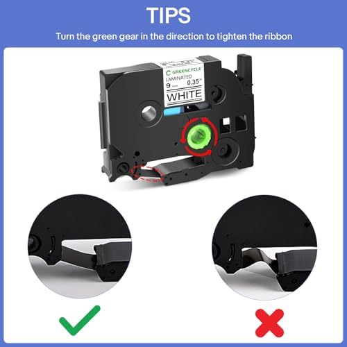 GREENCYCLE 10 Pack TZe-221 9mm 0.35 Label Tape Compatible for Brother P-Touch TZe221 9mm 0.35 Laminated White TZe TZ Tape TZ-221 TZ221 for Label Maker PT-D210 D220 H100 H110 D400 - Image 3