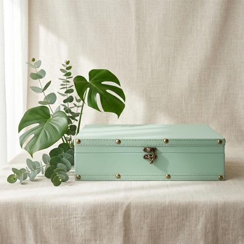 DreamsEden Wooden Decorative Storage Box, Home Shelf Decor in Serene Green - Image 6