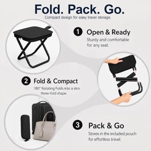Portable Folding Long Flight Airplane Foot Rest, 2 Pcs - Image 4