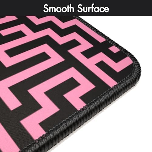 Gamer Boss - Gaming Mouse Pad - 48 x 24 Inches - 4mm Thick with Stitched Edges, Non-Slip Rubber Base, Premium Cloth Mousepad, Desk Mat for Laptop, Keyboard, Computer & PC (Mega, Pink Maze) - Image 4