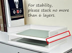 A3 Metal Letter Tray, 2pcs/4pcs/6pcs, Stackable Paper Tray, Metal Mesh Desktop Organizer, File Document Storage Rack for Home, Office, School, Black/White, Horizontal/Vertical (6, Horizontal,White) - Image 5