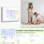 Digital Calendar, 15.6 Inch Wall Planner Electronic Calendar & Chore Chart, Smart Touchscreen Interactive Display for Family Schedules, Great for Organizing Your Routines, Wall & Desk Mountable - Image 3