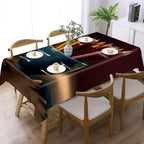 Colored Pencils in Cup Rectangle Tablecloth with Lace Edge - Image 3