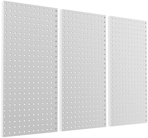 Pegboard Smith Metal Pegboard Panels 12" x 24", 3 Pack Grey Wall Mounted Tool Organizer Boards, Heavy Duty Tool Storage Peg Board for Garage, Workbench, Office, Fits 1/4" Peg Hooks by Pegboard+Smith