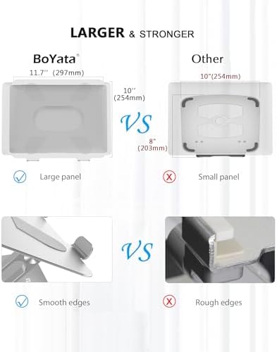 BoYata Laptop Stand, Adjustable Multi-Angle Riser, Up to 17 Inches, Silver - Image 5