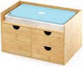 Wisuce Bamboo Desk Drawer Organizer, 3 Drawer Desktop Organizer with Drawers Tabletop Storage Organization Box for Office Home Toiletries Supplies Vanity, No Assembly Required by Wisuce