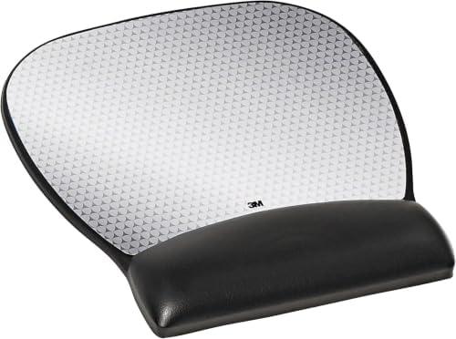 3M Precise Mouse Pad with Wrist Rest, Soothing Comfort with Durable, Easy-to-Clean Leatherette Cover, Optical Mouse Performance, 9.2 in x 8.7 in, Black (MW310LE), Gel (Pack of 6) by Unknown