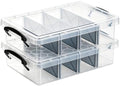 Citylife 2PC Clear Craft Organizers and Storage with 3 Removable Dividers by CITYLIFEHomeOrganization