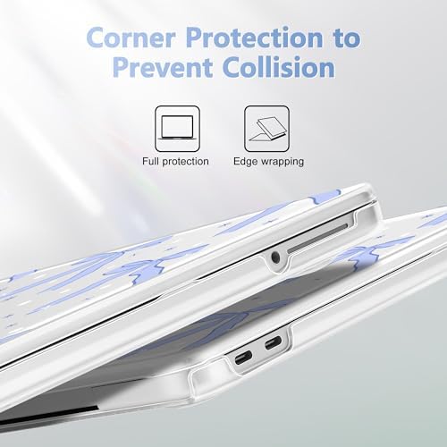 4-in-1 Hard Case for MacBook Neo 13 (A3404), Ribbon Bows - Blue - Image 3