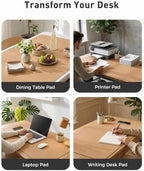Aothia Faux Leather Desk Mat Mouse Pad, 47.2" x 23.6", Khaki - Image 6