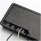 Computer Wire Cable Hole Cover Grommets， Alloy Desk Cable Grommet Rectangular Threading Box with Wire Clip Holder Table Outlet Line Hole Cover Office Furniture Hardware(Black) - Image 5