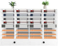 32 Compartment Desktop Literature Organizer, Adjustable Desktop File Sorter, Stackable Paper Organizer,Mail Center Magazine Storage Holder with 2 Drawers for Home, Office, Classroom,White by KONGKUNI