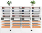 32 Compartment Desktop Literature Organizer, Adjustable Desktop File Sorter, Stackable Paper Organizer,Mail Center Magazine Storage Holder with 2 Drawers for Home, Office, Classroom,White by KONGKUNI