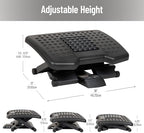 Mind Reader Adjustable Height Ergonomic Foot Rest with Massage Rollers, Black - Image 3