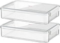 2 Pack Document Storage Clear Plastic Storage Boxes with Lids Stackable Storage Bins Paper Storage Box Containers for Organizing A4 File Paper, Document, Photo, Scrapbook by Comforhous