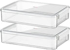 2 Pack Document Storage Clear Plastic Storage Boxes with Lids Stackable Storage Bins Paper Storage Box Containers for Organizing A4 File Paper, Document, Photo, Scrapbook by Comforhous