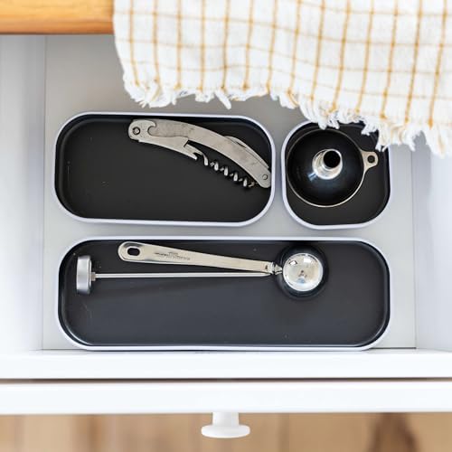 Three by Three Seattle Metal Stacking Bins Drawer Organizer, 6-Pc (Gray) - Image 4