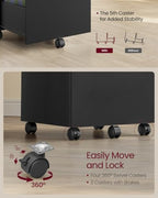 VASAGLE 2-Drawer File Cabinet, Small Rolling Filing Cabinet - Image 6