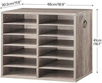 HOOBRO Literature Organizers, 12 Compartments Office Mailbox with Adjustable Shelves, Wood Countertop Literature Sorter for Office, Home, Classroom, Mailrooms Organization Greige BG12WF01 - Image 2