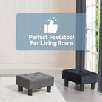 Poofzy Small Foot Stool Ottoman, Linen Ottoman Foot Rest with Legs, Rectangle Foot Rest for Couch, Footstools and Ottomans Small for Living Room and Entryway (Gray) - Image 6