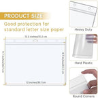 AKONEGE 12PCS Hard Sheet Protectors 8.5 x 11 Waterproof Resealable Zip Page Protectors Clear Hard Plastic Sleeves for Photos Birth Certificate, Heavy Duty Document Holder Wall Sign Holder, Horizontal - Image 3