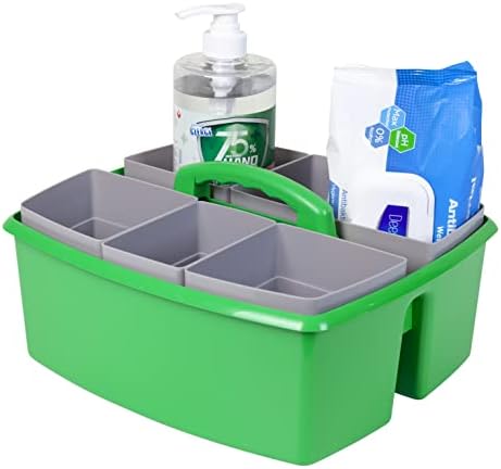 Storex Large Classroom Craft Caddy with Cups, 13 x 11 x 6.575 Inches, Green, Case of 2 (00983A02C) - Image 6
