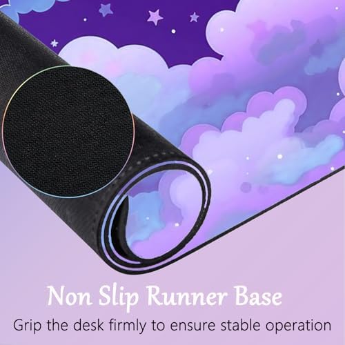 Purple Cloud Mouse Pad Cloud Keyboard Wrist Rest for Computer Keyboard Extended Large Desk Mat Pad Set 4PCS Memory Foam Non-Slip Ergonomic Cute Gaming Mouse Pads Wrist Support for Laptop Home Office - Image 5