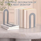Chunful 10 Pcs Gray Metal BookEnds Shelves, 7.5 x 5.75 x 3.5 in - Image 3