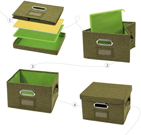 Greeting Card Organizer and Storage Box 2 Pack Olive Green - Image 4