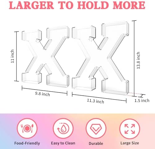 13.8" Acrylic Letter Charcuterie Tray,Fillable Alphabet Box (Letter X) - Image 2