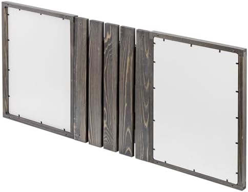 MyGift 3 Panel Gray Solid Wood Bulletin Board Set Chalkboard Cork Board - Image 7