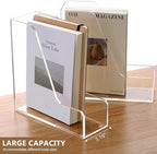 SANRUI 2 Pack Acrylic Magazine File Holder, Clear Vertical Desk Organizer - Image 4