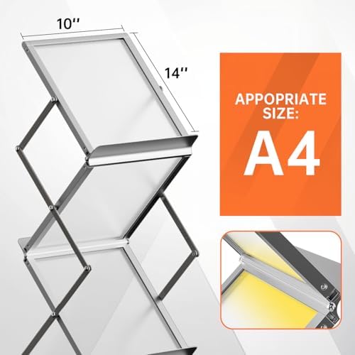 Inpack Literature Rack, Magazine Display, Foldable Brochure, Silver, 1-Pack - Image 4