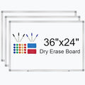 H-Qprobd 3' x 2' Whiteboard Dry Erase White Board for Wall 36x24 (3pcs) Magnetic Boards for Office Classroom & Home, Small Wall Whiteboard Including 6 Markers, 20 Magnets, 2 Erasers by H-Qprobd