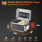 10.2 x 7 x 7.5 Inch Combo Lock Storage Box - Portable Safe for Valuables, Cash, Documents & Medicine | Heavy-Duty & Childproof | Home, Office, Travel Use (Black) - Image 3