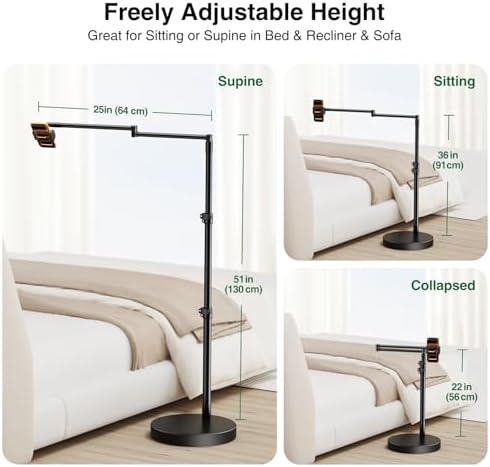 elitehood Floor Phone Holder Stand for Bed and Overhead Video Recording - Image 3