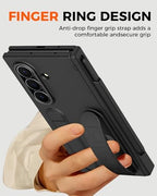NINKI S Pen for Samsung Galaxy Z Trifold Case with Card Holder & Finger Strap,Shockproof Hinge Screen Protector + Wallet + Stand Handle Grip for Galaxy Z Trifold Phone Case with S Pen Holder Men Black - Image 5