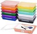 Tinlade 12 Pcs Classroom Paper Storage Bins with Lids, Vibrant, 13x10in by Tinlade