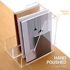 YUXUN 4-Pack Vertical File Holder for Desk, Acrylic Magazine Holder,Clear - Image 4
