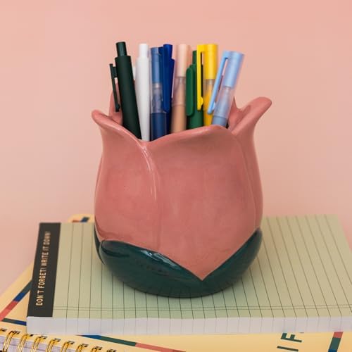 ban.do Cute Flower Vase for Coffee Table Decor/Centerpieces/Dining Table, Small Unique Ceramic Vase (Pink) - Image 6