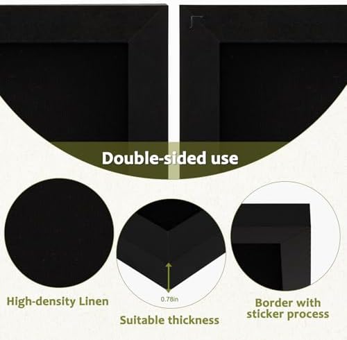 Double-Sided Wood Framed Cork Board with Linen, 30" x 20"（Black） - Image 2