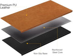 HAUTOCO PU Leather Desk Mat with Folded Edge Design, Steel Core Support - Image 4