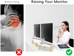 AFOOYO Dual Monitor Stand Riser,Rainbow Cloud Desktop Computer Stand for 2 Monitors,Adjustable Length and Angle Multifunctional Desktop Organizer Stand for Laptop, PC, Computer, Printer,White - Image 4
