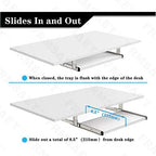 FRMSAET Under Desk 20/24/30 inch Keyboard Drawer Platform (20 in, White) - Image 3