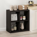 Furinno HERMITE 4-Cube Kitchen Island, Extra Thick Coffee Bar, Dark Oak - Image 2