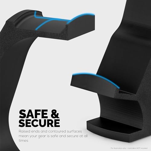 BRAINWAVZ The Gravitas - Headphone Stand & Game Controller Holder for Desk - Universal Design for All Types of Headsets & Gamepads (Black) - Image 6