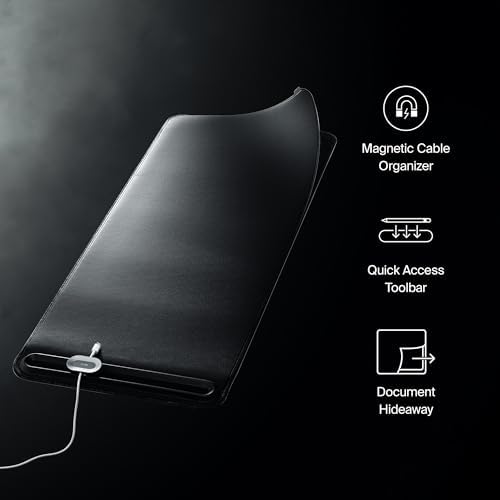 Orbitkey Slim Leather Desk Mat - Black Desk Pad - Image 3